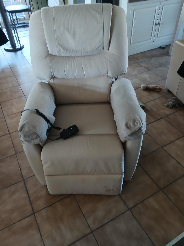 fauteuil relax électrique, Ophalen, Zo goed als nieuw, Stof
