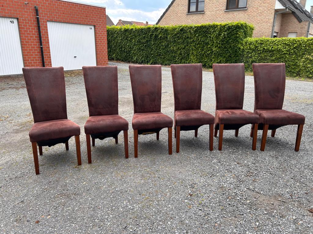 Mooie eetkamerstoelen, 6 stuks., Huis en Inrichting, Stoelen, Ophalen, Gebruikt, Bruin, Vijf, Zes of meer stoelen