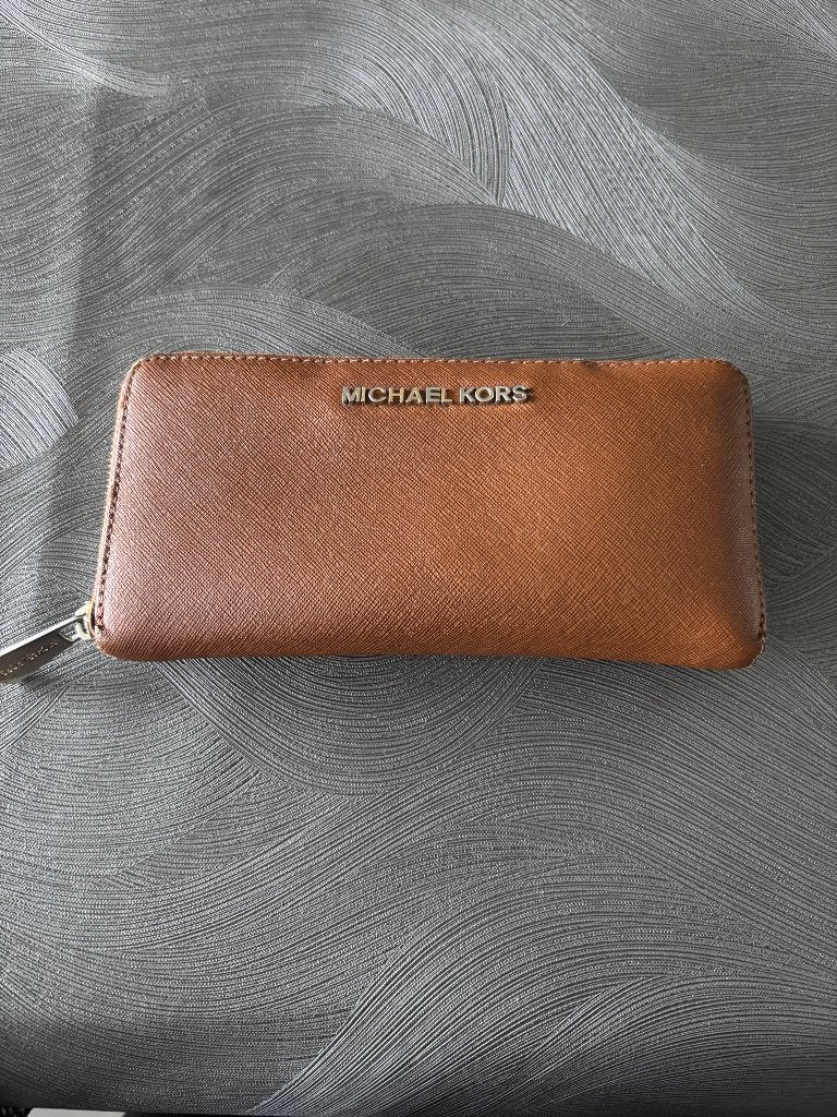 Michael Kors cognac grote portemonnee, Ophalen, Gebruikt, Overige kleuren, Overige merken
