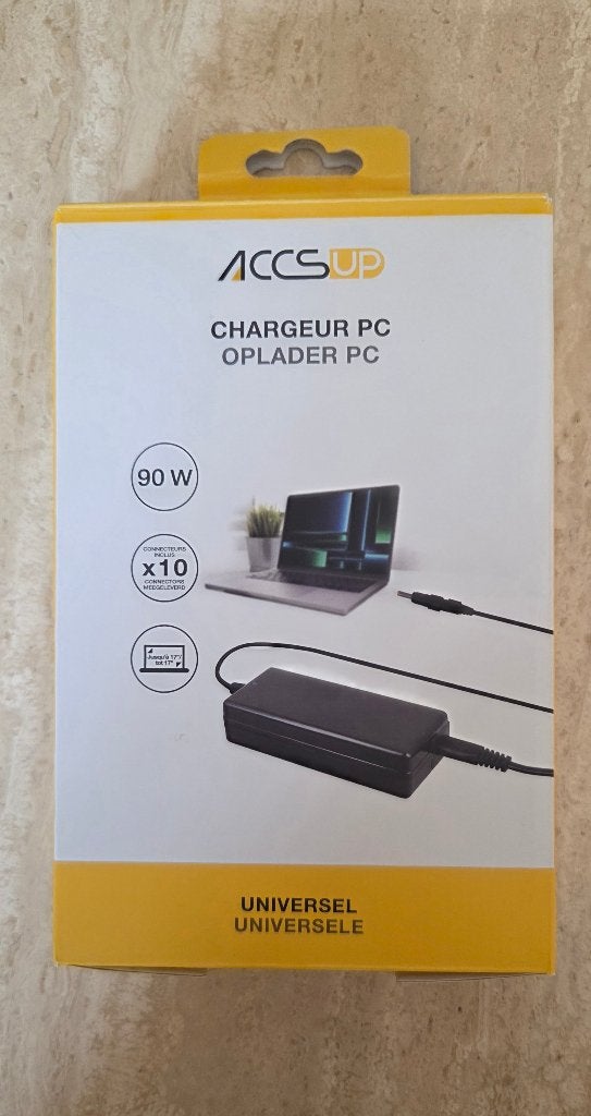 Chargeur universel Accsup - puissance 90W NOUVEAU, Informatique & Logiciels, Chargeurs d'ordinateur portable, Neuf, Enlèvement ou Envoi