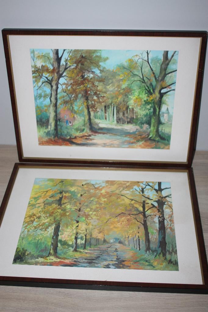 2x kader herfst , Bornem dreef , boswachtershuis, kasteel, Enlèvement ou Envoi