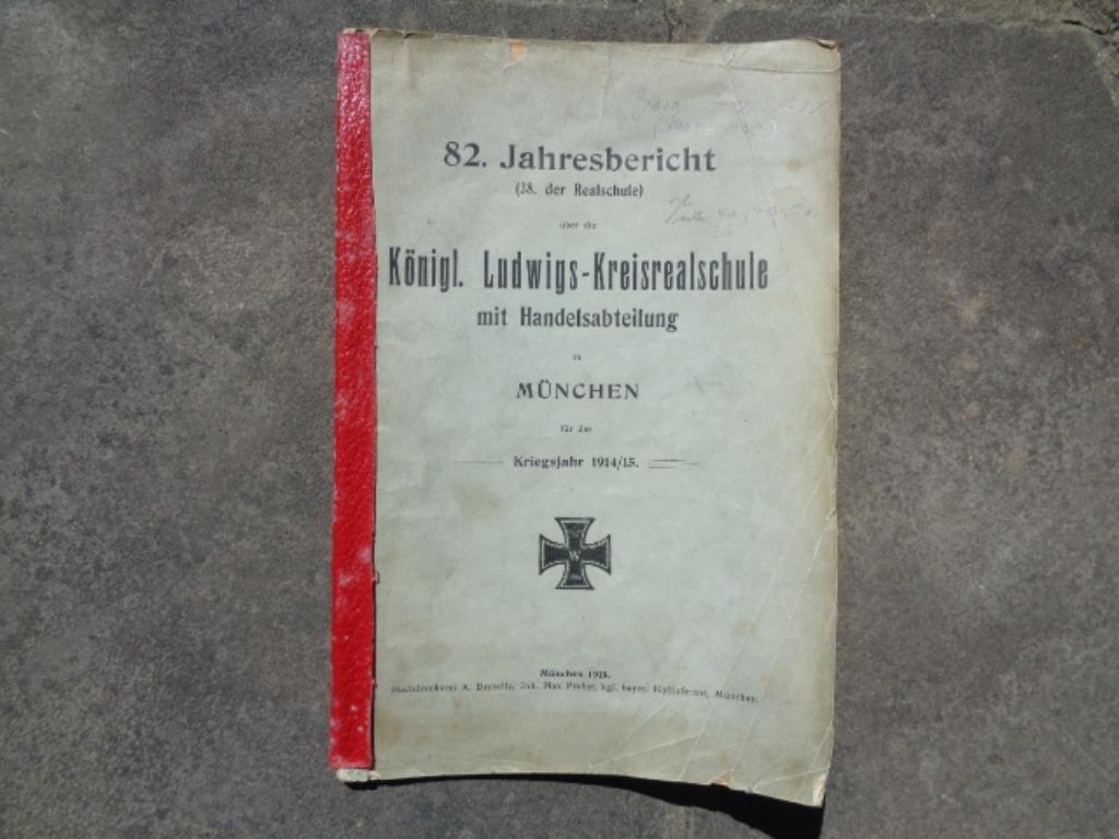 WO 1 , jaarboek 1914/15 van de Kön. Ludwigs Schule, Verzamelen, Ophalen of Verzenden, Overige soorten, Boek of Tijdschrift