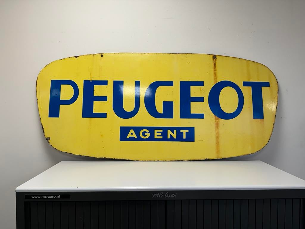 Enseigne publicitaire émaillée PEUGEOT XL, Enlèvement ou Envoi, Utilisé, Panneau publicitaire
