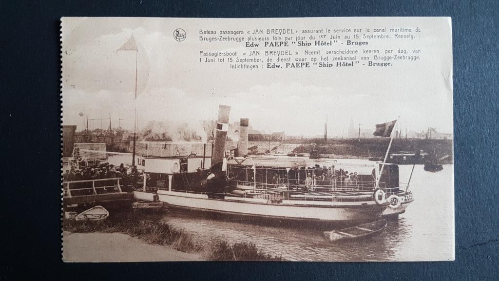 Brugge Edw. Paepe Ship Hôtel Bruges Jan Breydel Boot, Enlèvement ou Envoi, 1920 à 1940, Affranchie, Flandre Occidentale