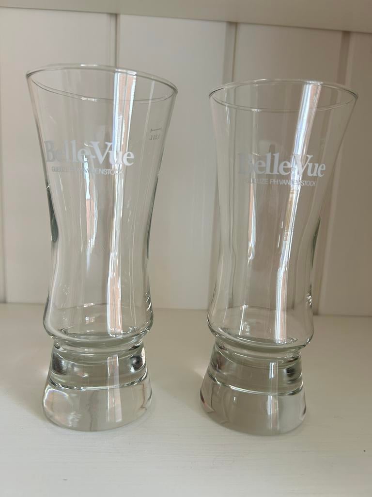 2 Belle-Vue Gueuze glazen, Verzamelen, Ophalen of Verzenden, Gebruikt, Bierglas