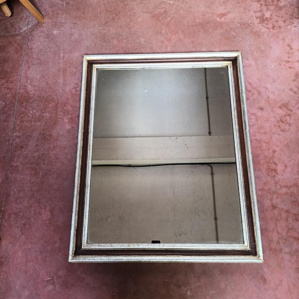 Prachtige spiegel met houten kader 104x84cm, Antiek en Kunst, Ophalen of Verzenden, Rechthoekig, 50 tot 100 cm, 100 tot 150 cm