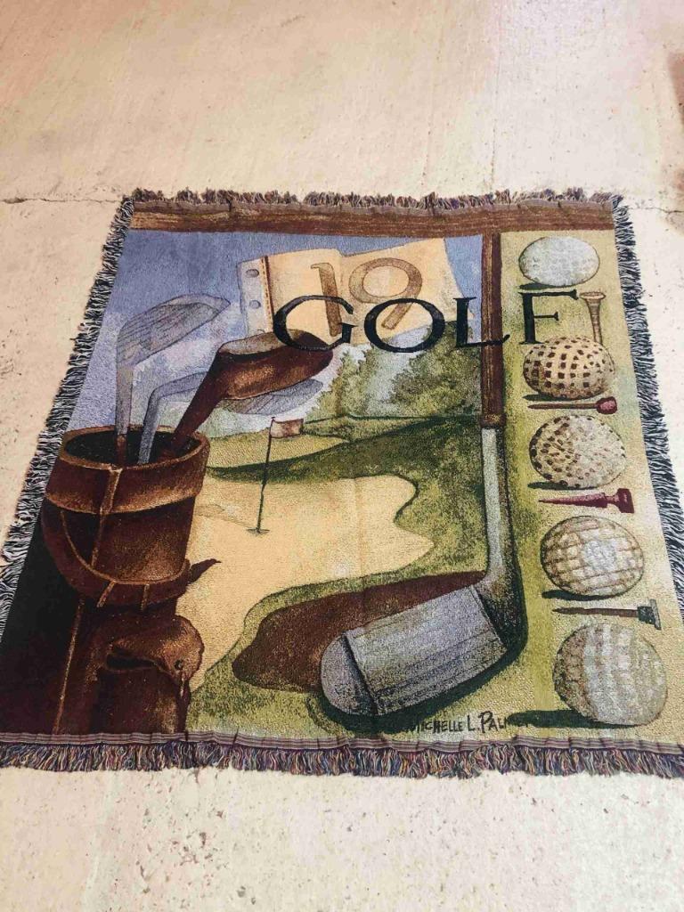 Grand foulard met golf afbeelding 135 / 125, Enlèvement ou Envoi, Utilisé