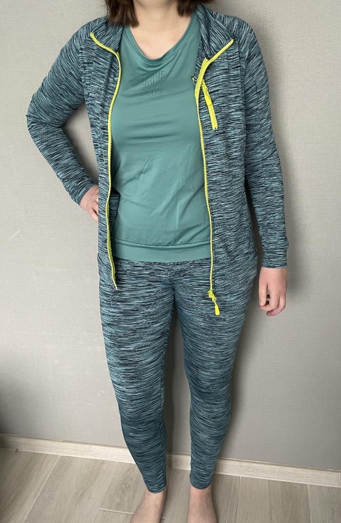 Turquoise jogging in stretchstof van Insua Sportswear (M), Kleding | Dames, Maat 38/40 (M), Ophalen of Verzenden, Zo goed als nieuw