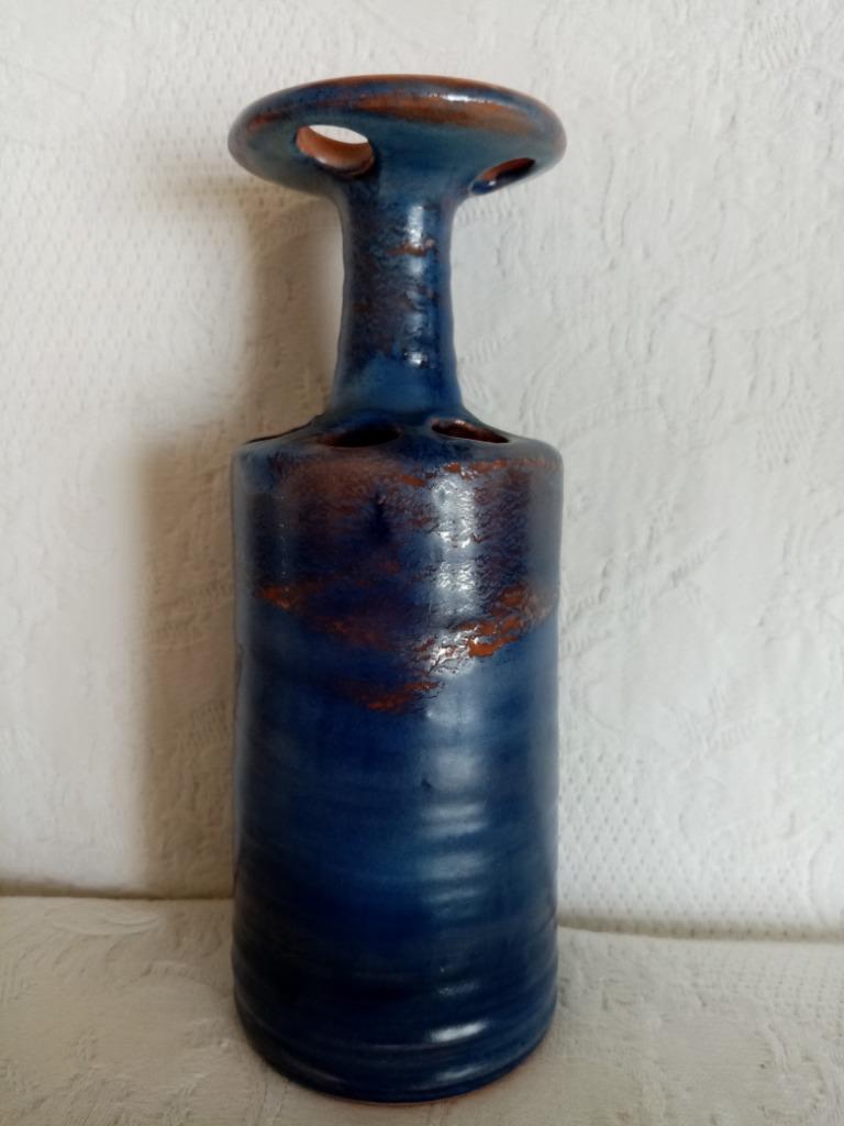 Franse keramische siervaas gesigneerd Ludovic 60s 19cm, Ophalen of Verzenden