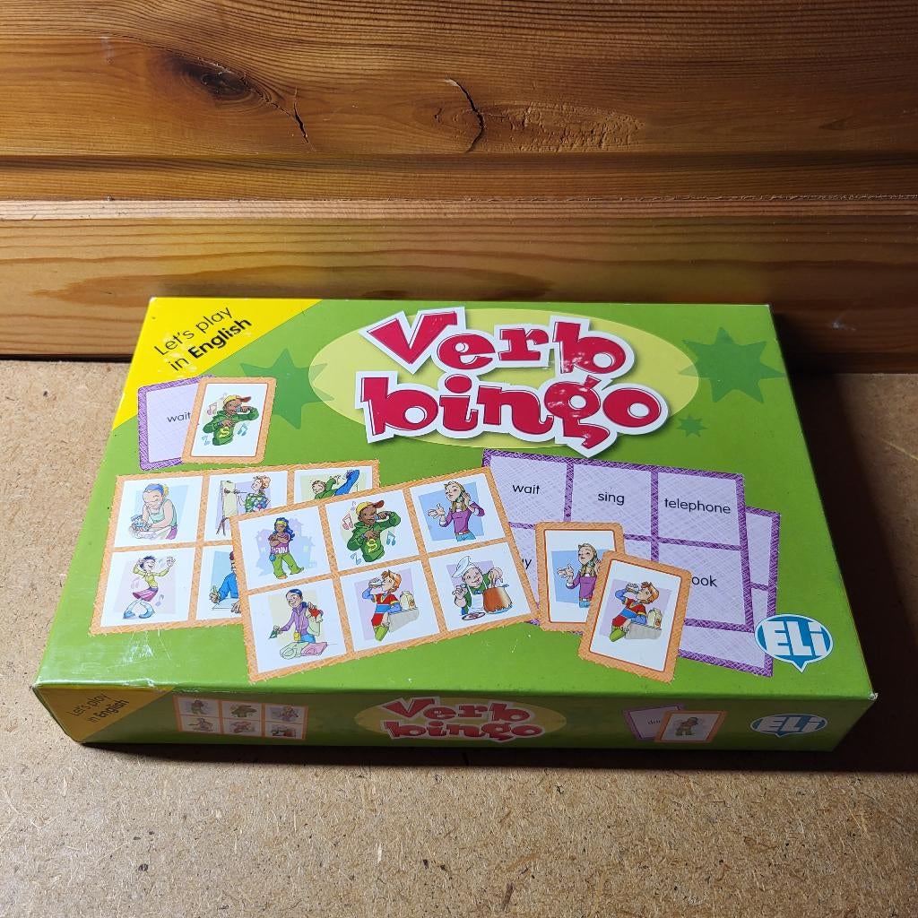 Engels educatief spel: Verb bingo, Ophalen of Verzenden, Zo goed als nieuw, Taal en Lezen