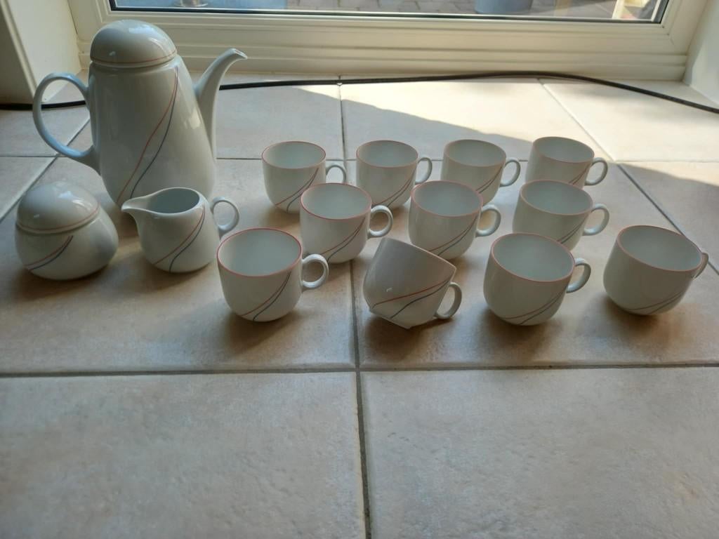 Beau service à café 6 personnes porcelaine de Bavière, Antiquités & Art, Enlèvement