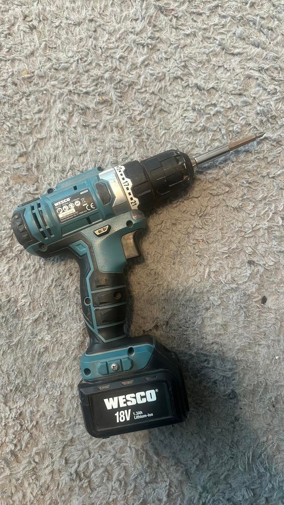 Wesco 18v 1.3Ah lithium-lon, Doe-het-zelf en Bouw, Ophalen of Verzenden, Gebruikt