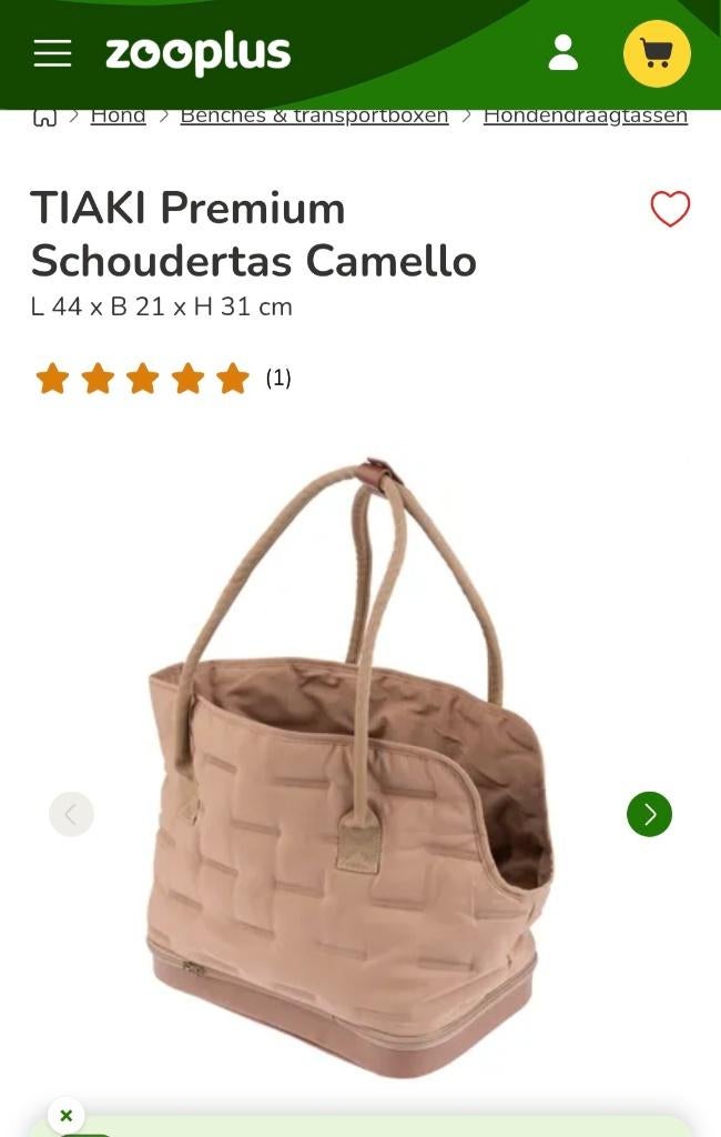 Schoudertas Tiaki, Dieren en Toebehoren, Honden-accessoires, Ophalen, Zo goed als nieuw