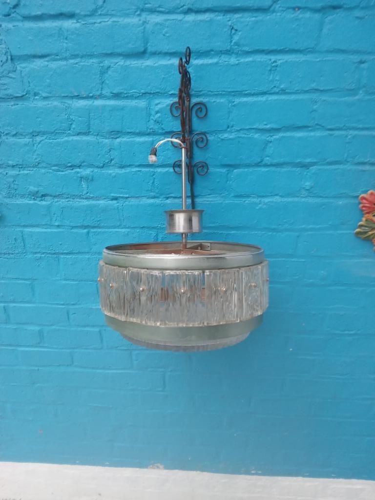 Suspension vintage Doria Leuchten en verre et métal., Ophalen, Gebruikt, Glas, Vintage