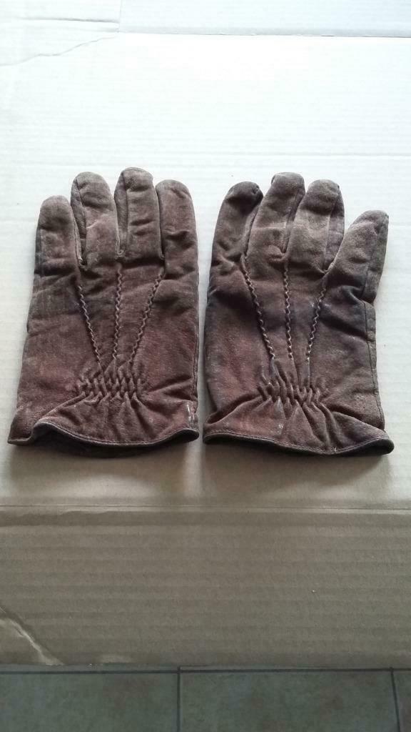 Bruine leren handschoenen, Ophalen, Gedragen, Overige maten, Handschoenen