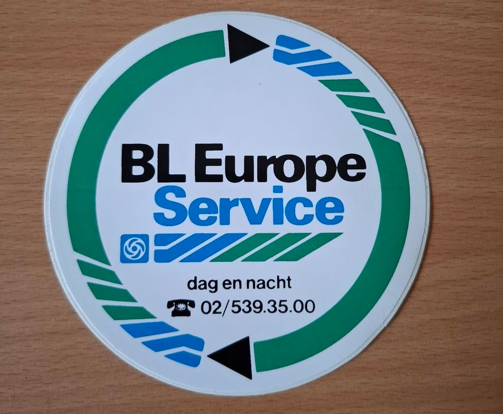 Sticker British Leyland Europe Service, Ophalen of Verzenden, Zo goed als nieuw, Auto of Motor