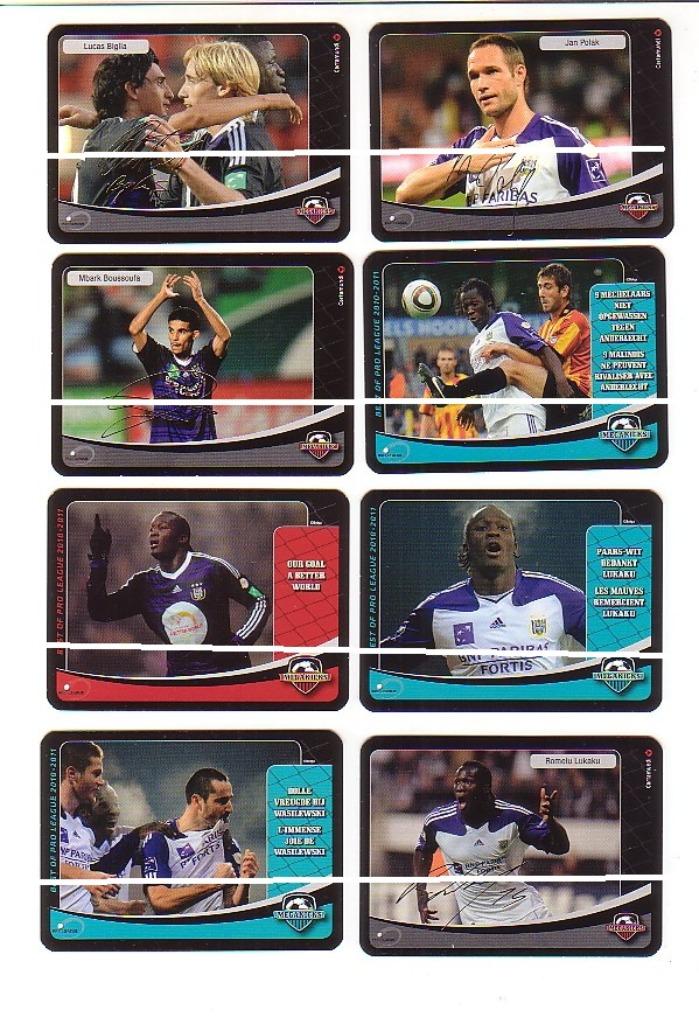 Megakicks / RSC Anderlecht / 11 stuks, Verzamelen, Verzenden, Zo goed als nieuw, Spelerskaart