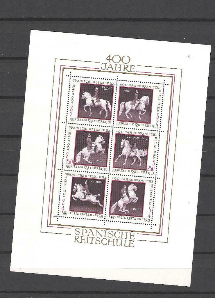 Oostenrijk 1972 Blok 400 jaar Spaanse Rijschool  **, Ophalen of Verzenden, Postfris