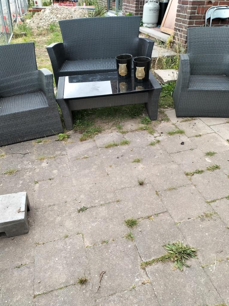 Tuinset lounge set  bank degelijke kwaliteit gratis kussens, Tuin en Terras, Tuinsets en Loungesets, Zo goed als nieuw, Tuinset