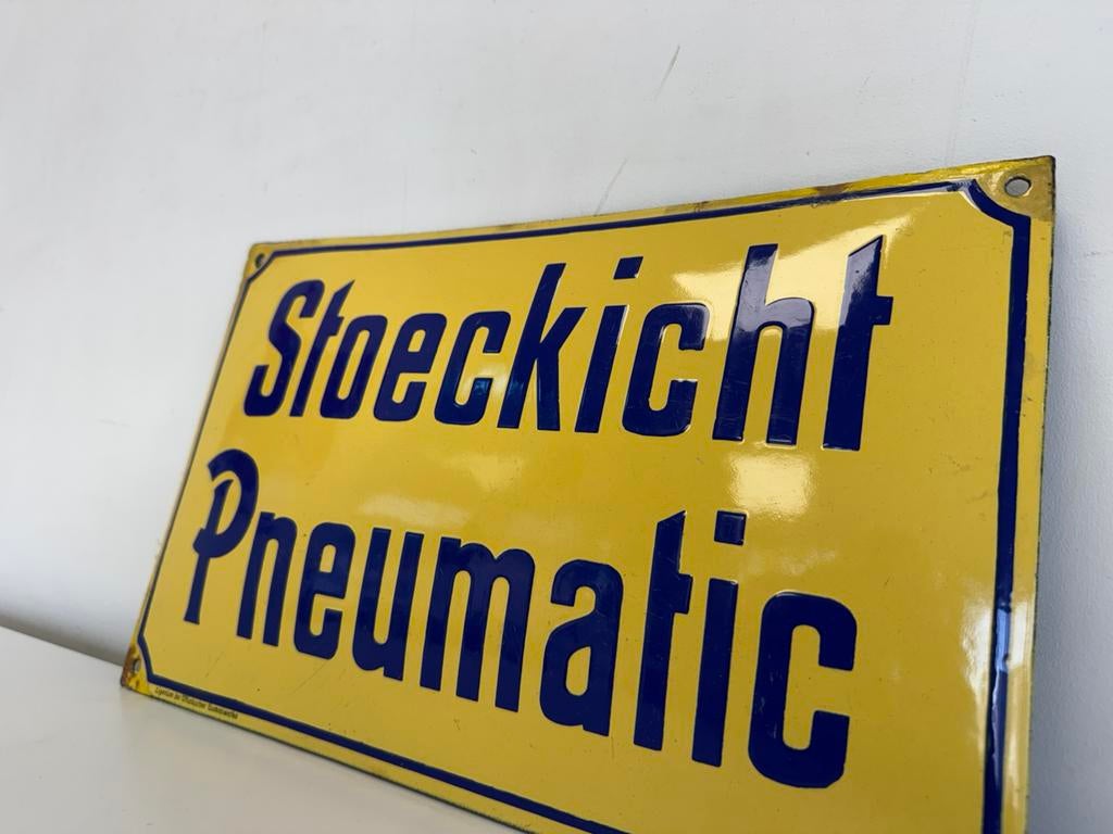 Pneumatic emaille reclamebord, Ophalen of Verzenden
