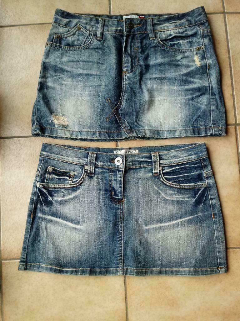 Jeans dames 2x kniebroek, 2x korte rokjes, witte broek Smal, ANDERE, Blauw, Ophalen of Verzenden, Zo goed als nieuw