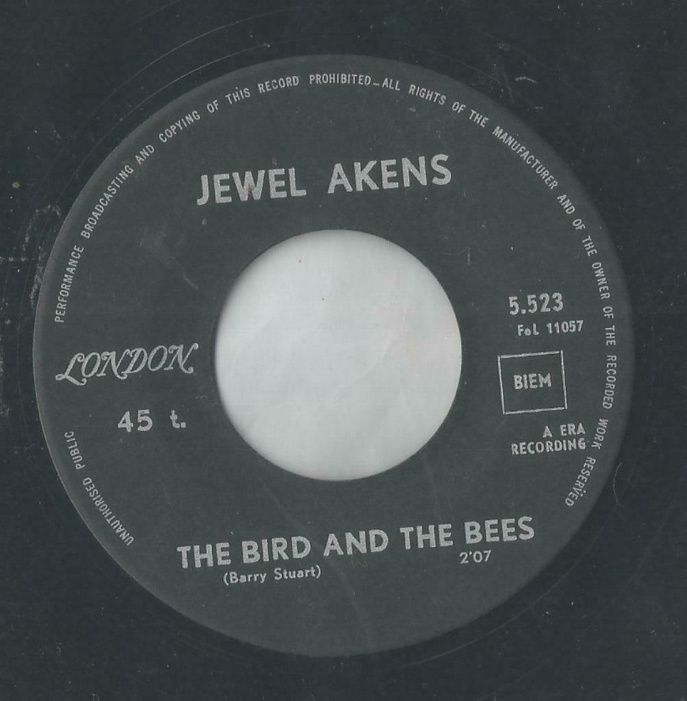 Jewel Akens – The bird and the bees / Tic Tac Toe - Single, CD & DVD, Enlèvement ou Envoi, 7 pouces, Pop, Single