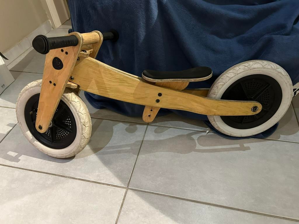2 in 1 houten Wishbone loopfiets, Enlèvement, Utilisé, Vélo d'équilibre