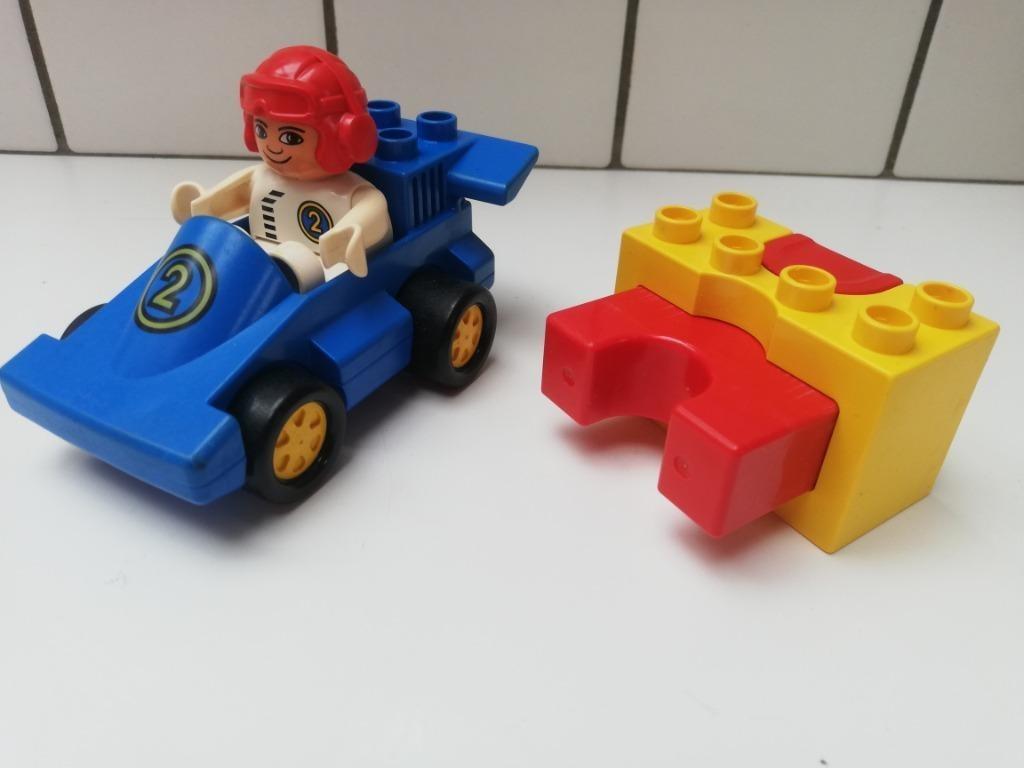 duplo afschietblok met race autootje vintage, Ophalen of Verzenden, Gebruikt, Duplo