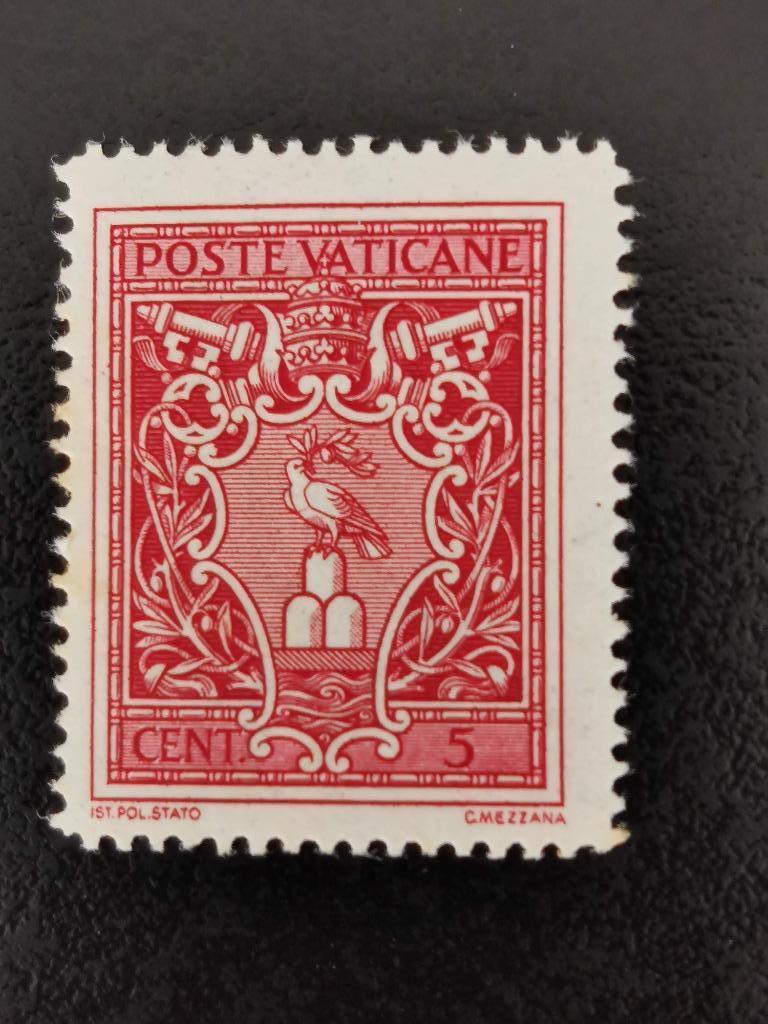 Cité du Vatican 1940 - Armoiries du pape Pie XII, colombe *, Enlèvement ou Envoi, Non oblitéré