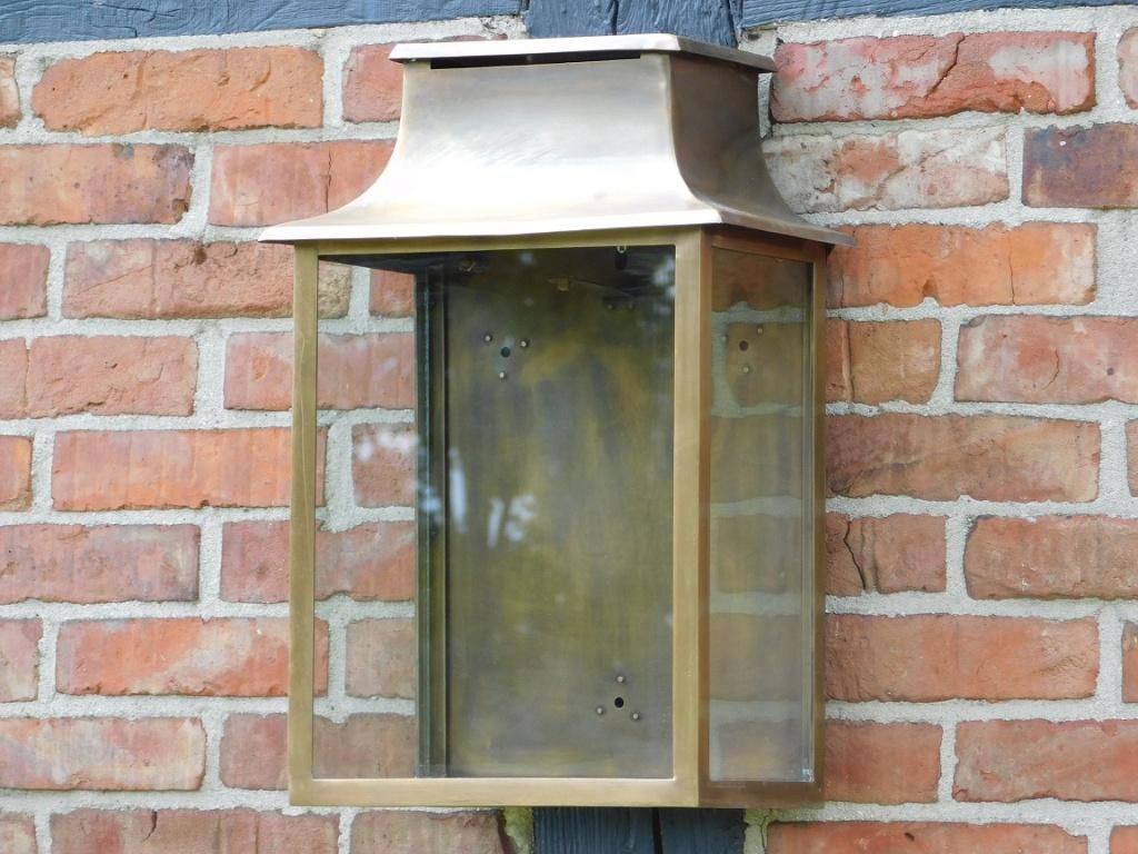 Laatste: Antieke Hotellamp - Messing - Koper Kleur - Groot, Ophalen of Verzenden