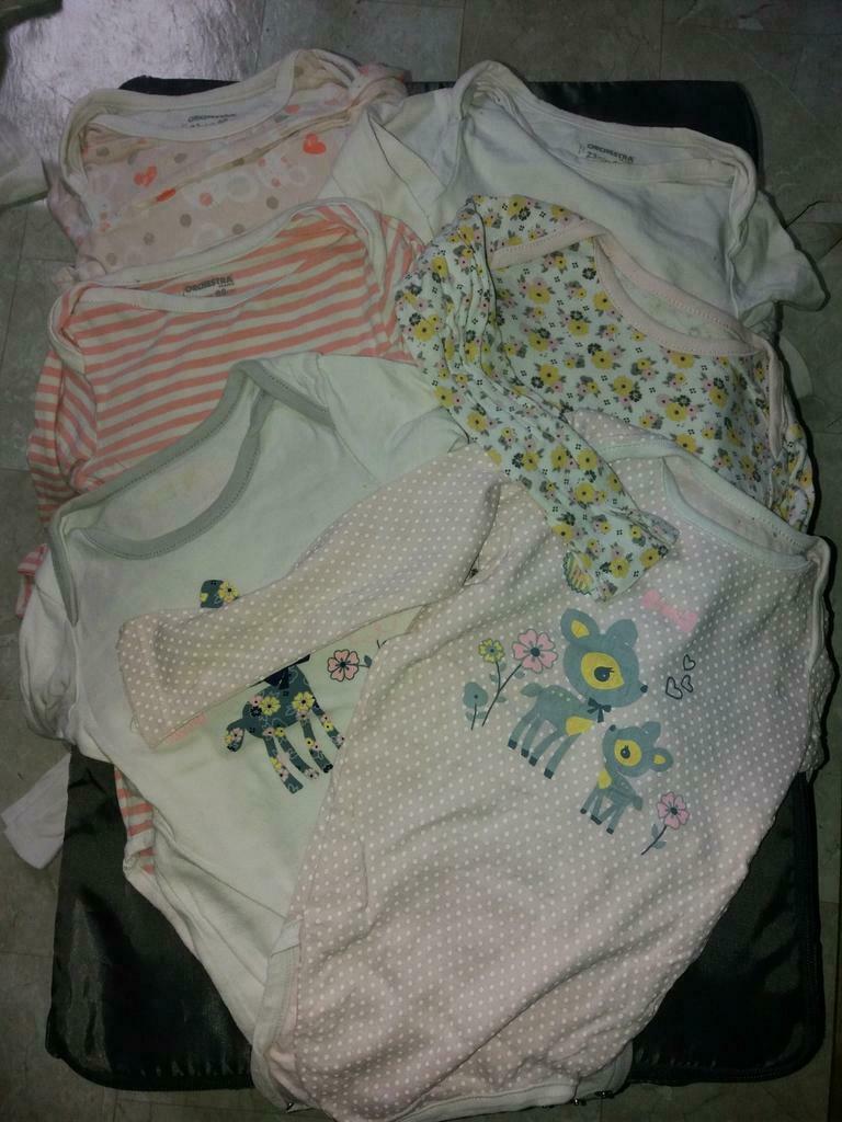 Lot 6 body bébé fille T86, Enlèvement ou Envoi, Vêtements de nuit ou Sous-vêtements, Utilisé, Fille