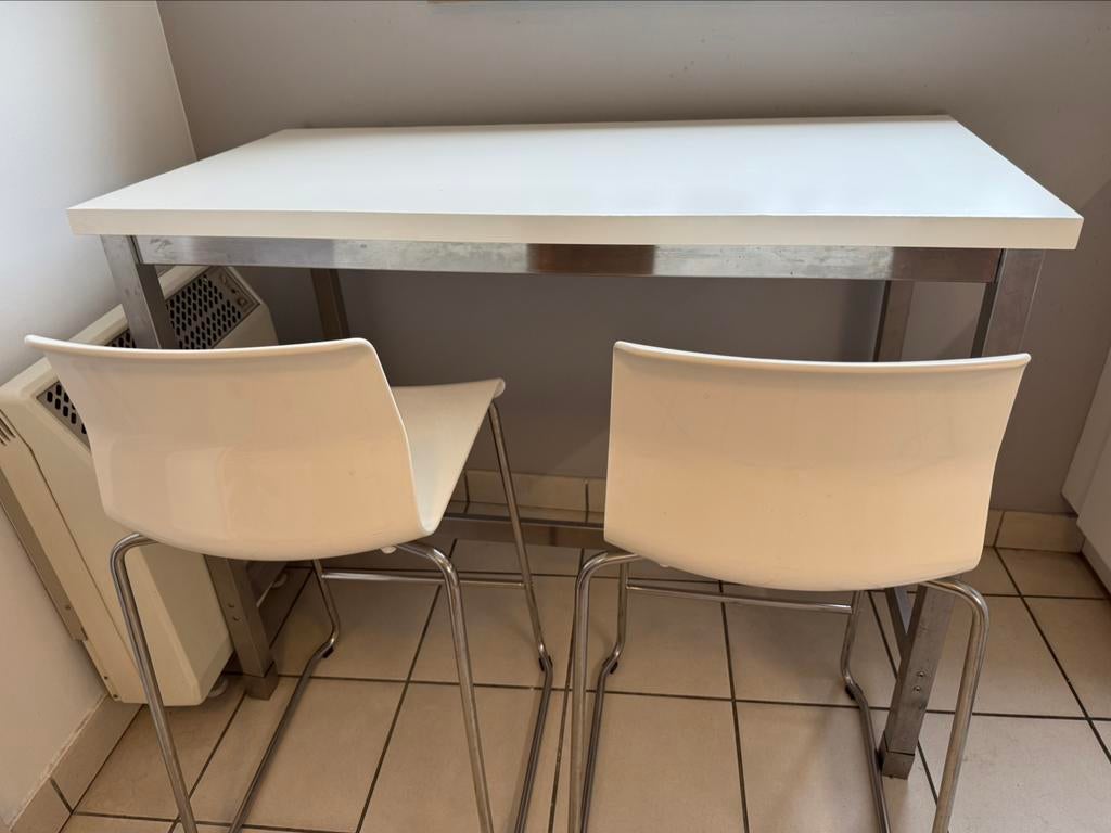 Hoge tafel met 2 stoelen, Huis en Inrichting, Ophalen, Gebruikt