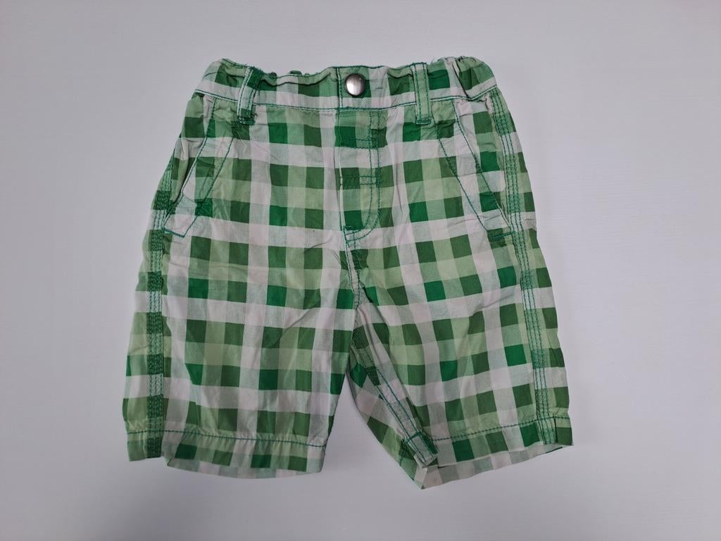 Mt 92 Wit groen geruite short, Kinderen en Baby's, Kinderkleding | Maat 92, Broek, Gebruikt, H&M, Ophalen of Verzenden