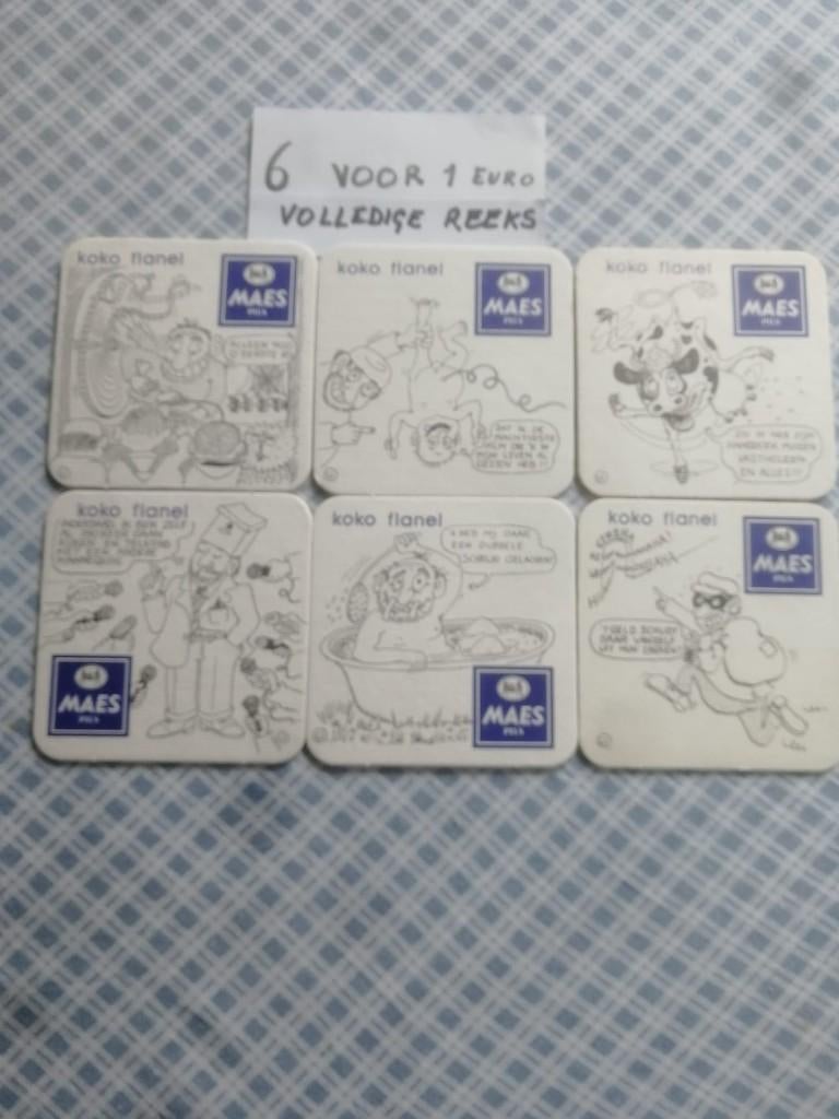 Volledige reeks bierviltjes Maes - Koko Flanel Urbanus - €1, Ophalen of Verzenden, Viltje(s)
