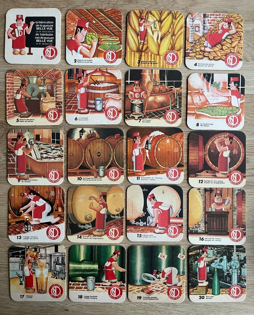 De fabrikatie van de Gueuze Belle-vue (set), Enlèvement ou Envoi, Utilisé, Sous-bock, Autres marques