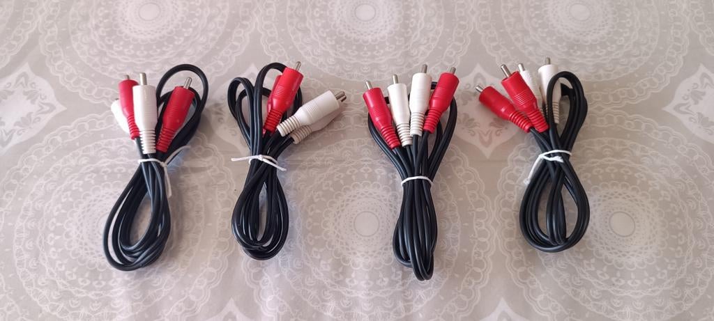 4 câbles de modulation cinch / RCA neufs identiques, Enlèvement ou Envoi, Neuf