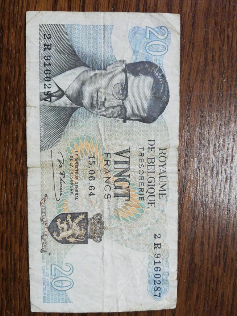 Belgisch biljet van 20 frank, jaar 1964, Postzegels en Munten