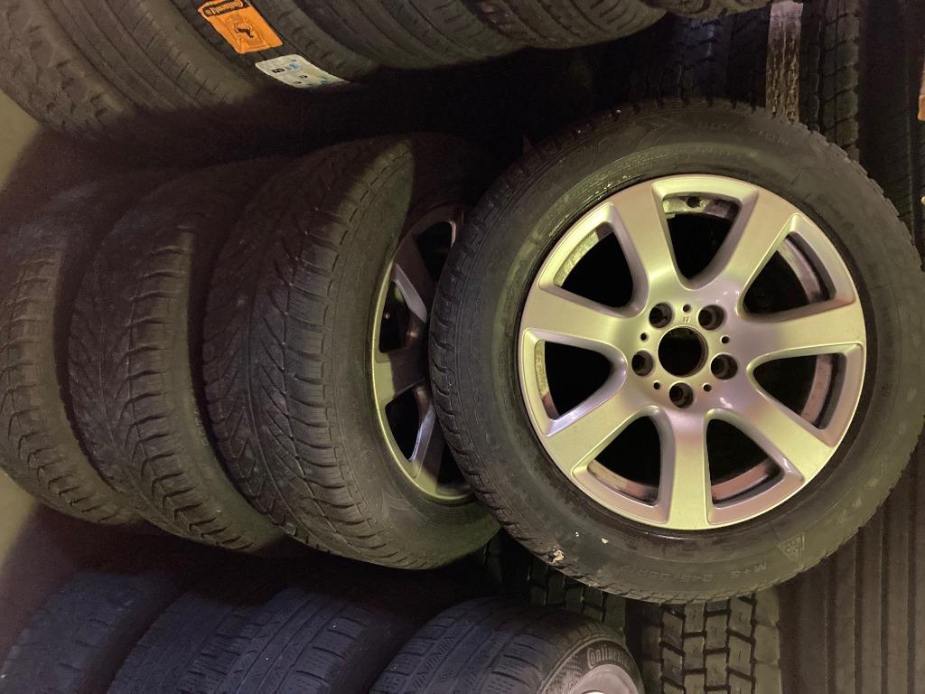 4 jantes alu (5x120) + pneus hiver pour BMW, Enlèvement