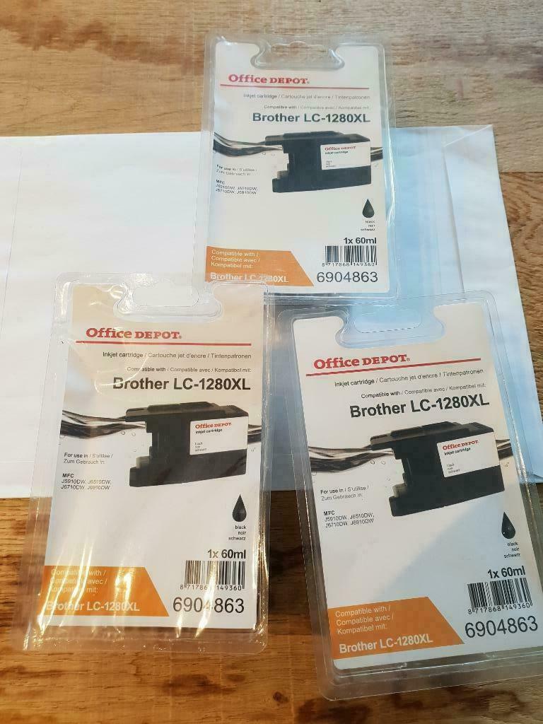 Compatibele cartridge BROTHER LC-1280 ZWART 60 ml - Nieuw in, Ophalen of Verzenden, Nieuw, Cartridge, Brother