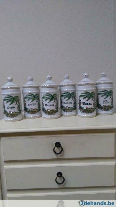 serie 6 kruidenpotten, Antiek en Kunst