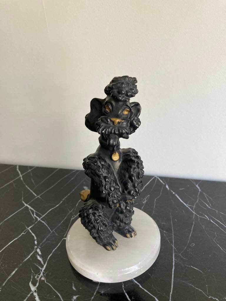 Statue vintage de caniche noir, Enlèvement ou Envoi, Utilisé