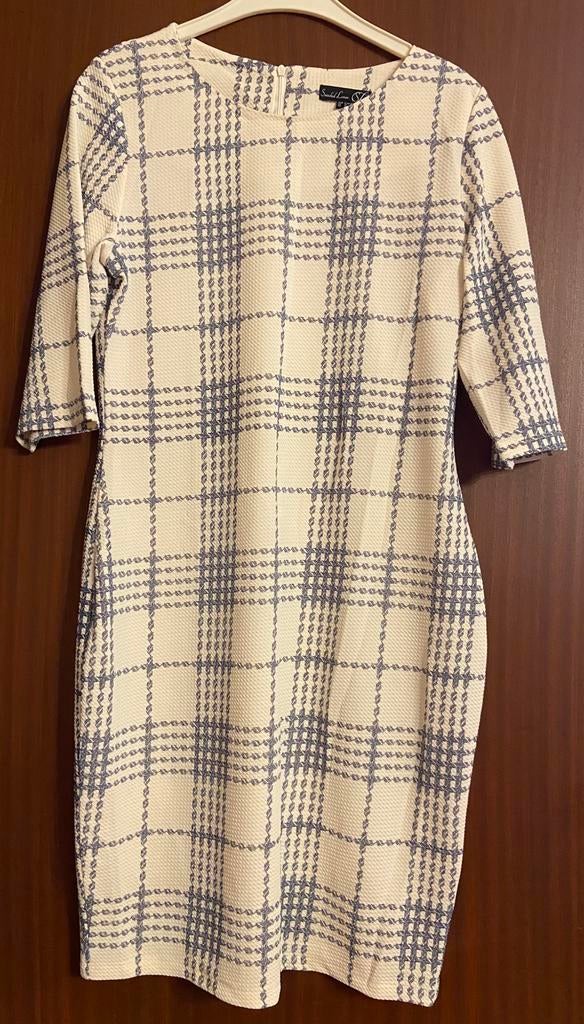 Robe à carreaux à manches 3/4, Vêtements | Femmes, Enlèvement ou Envoi, Beige, Smashed Lemon, Longueur genou