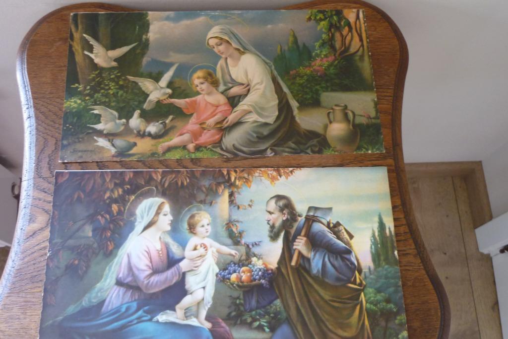 2 gelijkaardige religieuze prenten, Antiek en Kunst, Ophalen of Verzenden