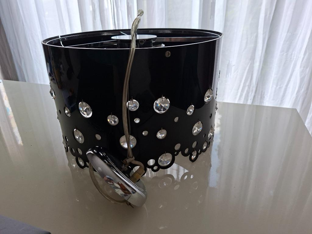 Lustre moderne avec décorations en verre, Maison & Meubles, Lampes | Lustres, Utilisé, Enlèvement
