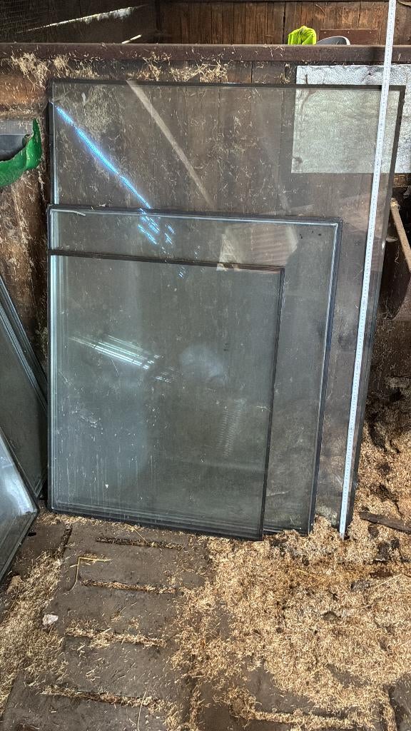 Ramen: dubbel glas, zonder alu-frame, Ophalen, Gevelraam of Ruit, Gebruikt, 80 tot 120 cm