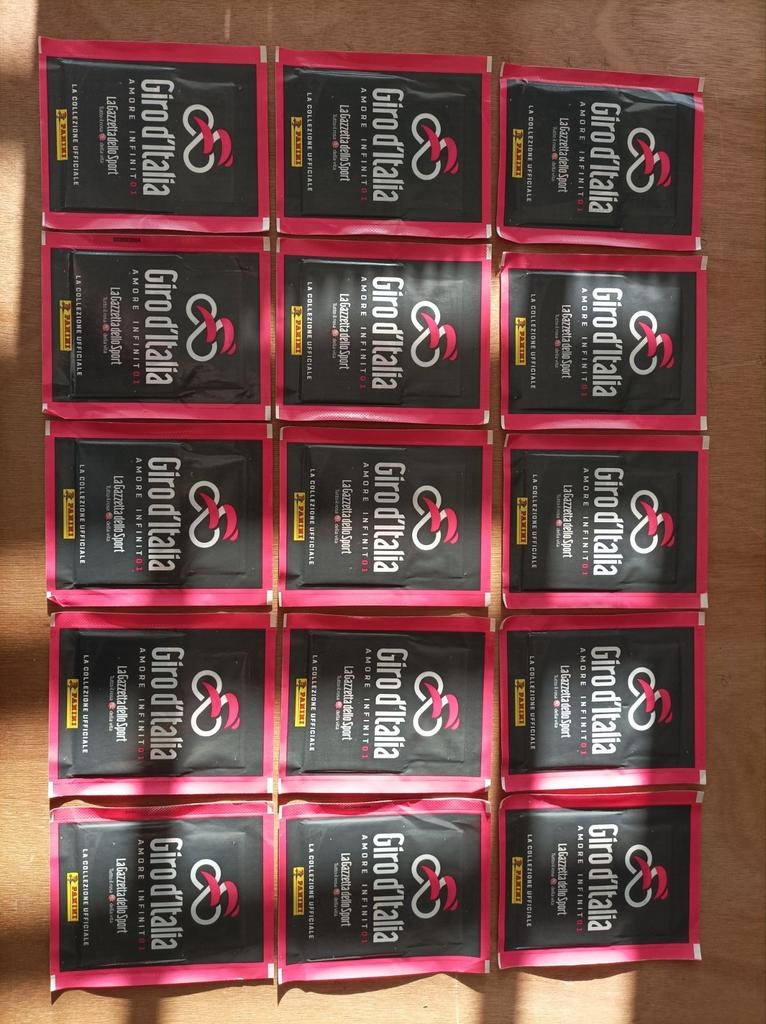 Panini Giro d'italia 01 , 15 gesloten zakjes., Ophalen of Verzenden, Zo goed als nieuw