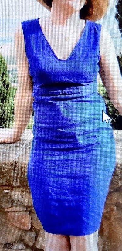 kleedje maat 40 kleur Indigo in linnen, Blauw, Gedragen, Ophalen, ANDERE