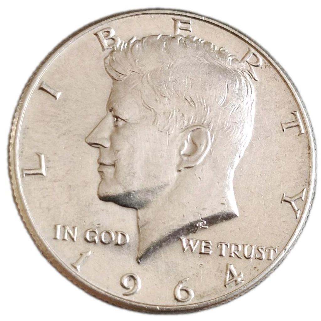 Zilveren half dollar John F, Kennedy 1964, Verzenden, Losse munt, Zilver