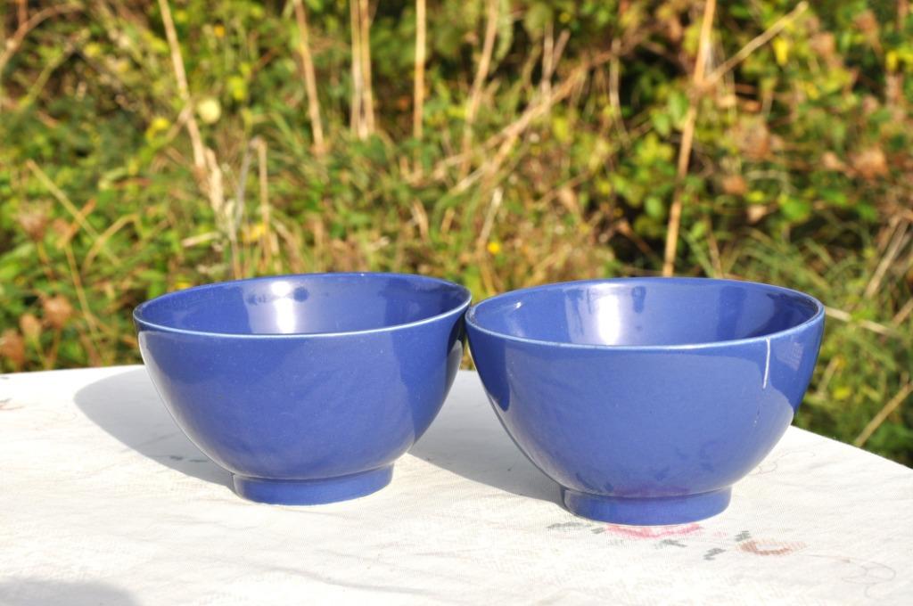 2 bols a soupe bleu, Enlèvement ou Envoi, Comme neuf, Céramique, Tasse(s) et/ou soucoupe(s)