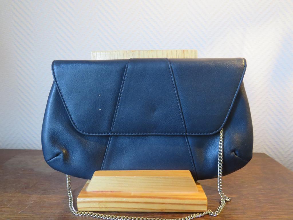 Pochette en cuir UN JOUR AILLEURS, Enlèvement ou Envoi, Comme neuf, Bleu, Sac de soirée